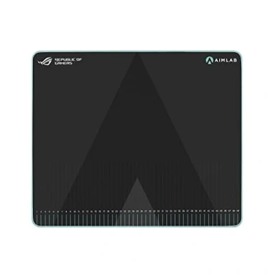 Imagen de Asus ROG Hone Ace Aim Lab Edition Alfombrilla Gaming XL para Entrenar la Puntería, Superficie de Tela Híbrida Repelente al Agua, Aceite y Polvo con Costuras Protectoras, Base Goma Antideslizante