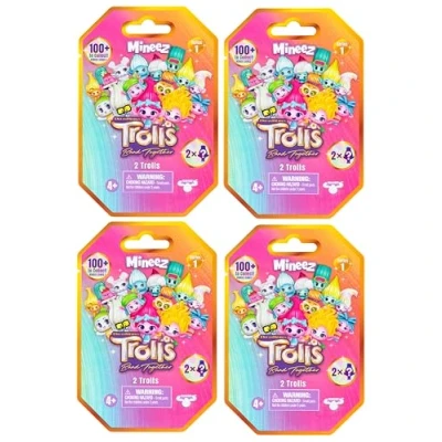 Imagen de DREAMWORKS TROLLS Band Together Mineez Figuras coleccionables de 1.5 pulgadas, 4 paquetes paquetes, obtén 8 figuras. Más 100 para coleccionar