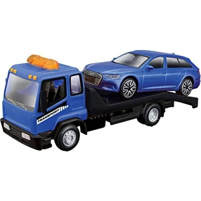 Imagen de Bburago 18 31404 Grúa con remolque, incluye un coche Fiat 500(2007) (Bburago 31402), color rojo , color/modelo surtido