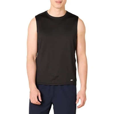 Imagen de Amazon Essentials Camiseta para Mostrar Músculos Elástica y Técnica Hombre, Negro Mezcla, XL