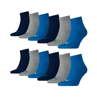 Imagen de Puma Quarters Juego de 12 pares calcetines deportivos. Blue / Grey Melange (277) 39/42