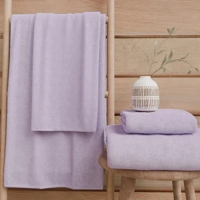 Imagen de PETTI Artigiani Italiani Toallas de baño 100% Rizo algodón, Juego 1+1, 2 Unidades 1 Toalla Cara y Manos, Lila