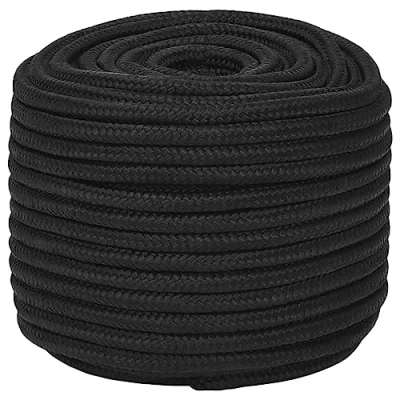 Imagen de vidaXL Cuerda de Barco Polipropileno Negro Intenso 14 mm 50 m