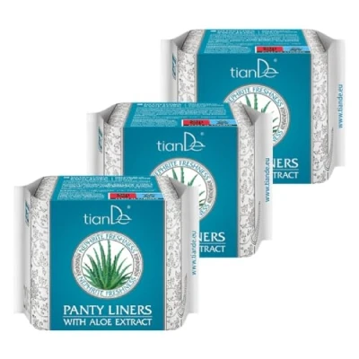 Imagen de Compresas Diarias Femeninas Con Extracto de Aloe «Frescura Jade» TIANDE 61911, Paquete Ahorro 3x20 Un.