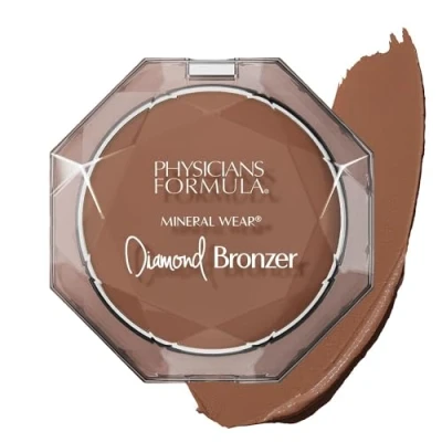 Imagen de Physicians Formula Mineral Wear Diamond Bronzer, Polvos Bronceadores con Vitamina E, Minimizan la Apariencia de Poros y Líneas Expresión, Híbrido Polvo serum, Deep Bronze Gem
