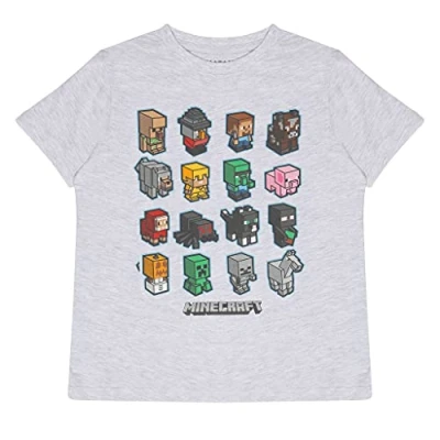 Imagen de Minecraft Mini Mobs Camiseta de los Muchachos Cuero Gris 164