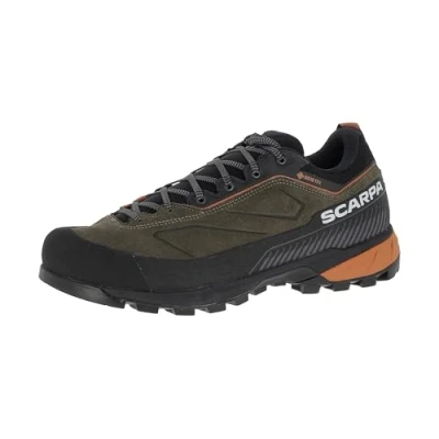 Imagen de Scarpa Rapid XT GTX Zapatillas impermeables para hombre con suela Vibram y material exterior de ante Zapatos vía ferrata senderismo, Caribou Rust Orange, 41.5 EU