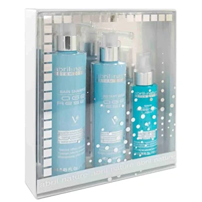 Imagen de abril et nature Set de Cuidado Capilar Profesional Efecto Volumen Age Reset Pack Champú, Mascarilla y Sérum Para el pelo Cabellos Finos Regenera Rejuvenece 550 ml
