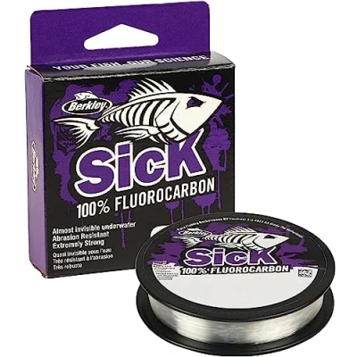 Imagen de BERKLEY Sick Fluorocarbon Leader, Unisex, Transparente, 0.45mm 15.3kg 33lb 50m 54yd