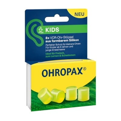 Imagen de OHROPAX Tapones para los oídos Kids Protección contra el ruido pequeños de silicona moldeable Aislamiento acústico SNR 23 dB Ideal ocio, aprendizaje y natación 8
