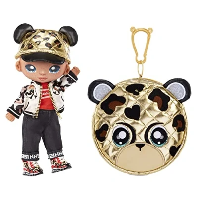Imagen de Na! Surprise Glam Serie 2 Gianni Wilde Muñeco Inspirado en un Leopardo con Pelo Rubio y Monedero Clip Forma de Animal para coleccionar Edad: 5+ años, Color (MGA Entertainment 579298C3)