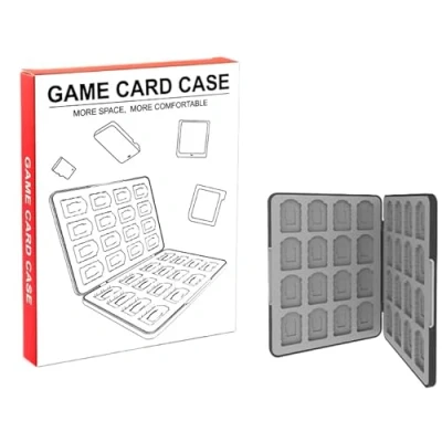 Imagen de Estuche para Juegos de Nintendo Switch Funda Protectora Magnética Silicona,32 Ranuras Cartuchos y Micro SD,Resistente a Golpes,Compatible con Switch/NS/Lite/OLED (Negro)