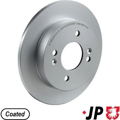 Imagen de JP GROUP 3663200700 Disco de freno Eje trasero 234 10 4 macizo revestido KIA: Picanto I, II, III, HYUNDAI: i10 I