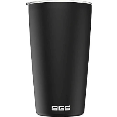Imagen de SIGG Neso Cup Black taza térmica (0.3 L), vaso reutilizable sin sustancias nocivas y con aislamiento de doble pared, café acero inoxidable 18/8