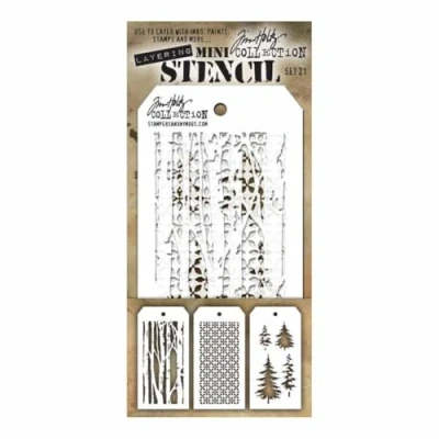 Imagen de Stampers Anonymous MTS021 Tim Holtz Juego de plantillas para manualidades (3 unidades), multicolor