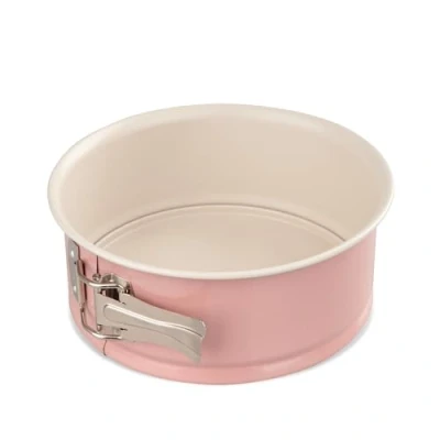 Imagen de Dr. Oetker Retro Molde Desmontable 18x8 cm con Base Plana, Redondo para Horno Revestimiento Antiadherente Especial, Tarta y Bizcocho, Color Rosa/Crema, 1 ud.