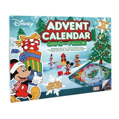 Imagen de Disney Calendario de Adviento Juego Mesa Oficial Navidad, 16 Personajes 3D incluidos, Gran Regalo para niños a Partir 4 años