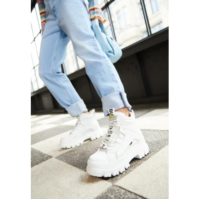 Imagen de Buffalo Aspha MID Botines con plataforma, Mujer, Talla: 39, White Zapatos