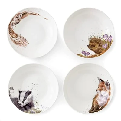 Imagen de Wrendale Designs Royal Worcester Juego de 4 cuencos cerámica para pasta (22 cm)