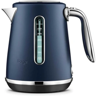 Imagen de Sage Soft Top Luxe Hervidor de Agua Eléctrico Silencioso Kettle Ebullición Rápida 1.7L, sin Cable, Azul Damasco