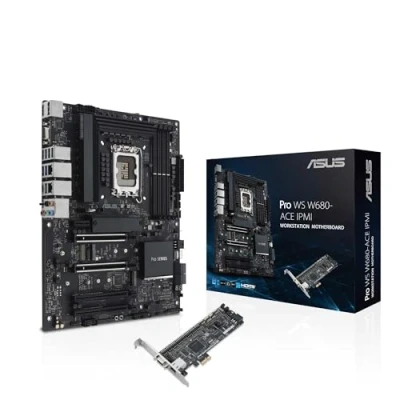 Imagen de ASUS Pro WS W680 ACE IPMI Placa Base Intel LGA 1700 ATX, PCIe 5.0, DDR5, 2 2,5 GB Ethernet, 3 Ranuras 4.0 M.2, USB 3.2 Gen 2, SlimSAS, SATA 6 Gbps, HDMI, DisplayPort y VGA