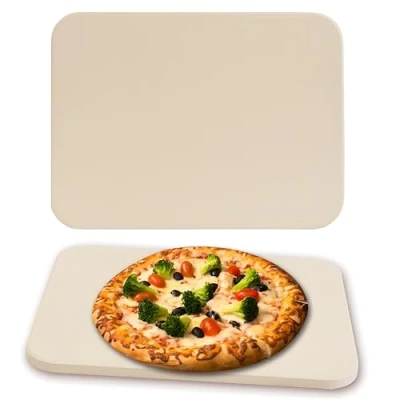 Imagen de Melko piedra para pizza horno, parrilla de gas y barbacoa carbón vegetal, horno cordierita pan, pasteles flameados pizza, refractaria 30 x 38 cm, resistente a la