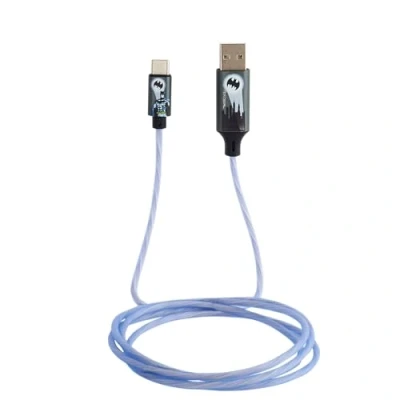 Imagen de Cable Nacon BigBen Batman USB A/USB C, Luminoso, 1.2 metros, Azul