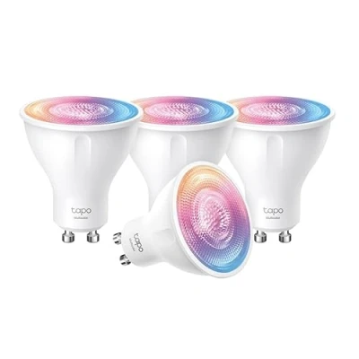Imagen de Tapo Bombillas LED Wi Fi GU10, multicolor, 16 millones de colores, sintonizables, control remoto, ahorro energía, funciona con Alexa y Google, no requiere concentrador, L630 (paquete 4)