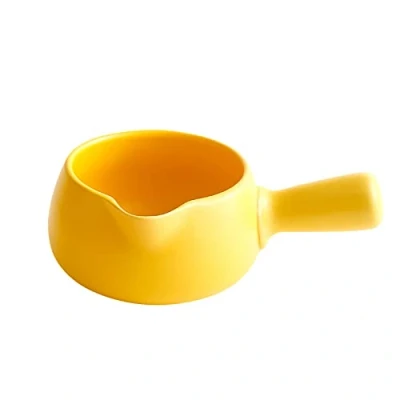 Imagen de KUCOCOSNEH Cacerola antiadherente Pequeña Leche Olla Salsa Pan Cerámica 1000ml Amarillo