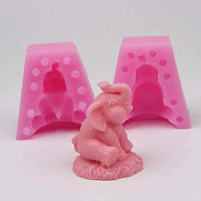 Imagen de molde de silicona para modelado elefante 3D, hecho a mano, pasta goma chocolate, jabón fondant, herramienta hornear, decoración pasteles, sartén