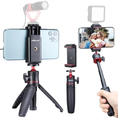 Imagen de ULANZI MT 08 Mini trípode para teléfono móvil, selfie con soporte cámara cabezal esférico, panorámico de 360 grados ligera y