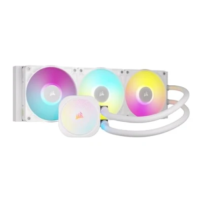 Imagen de CORSAIR iCUE Link Titan 360 RX Refrigerador Líquido RGB para CPU 360mm AIO 3X RX120 Ventiladores Incluidos Compatible con Intel LGA 1851/1700, AMD AM5/AM4 Hub Incluido Blanco