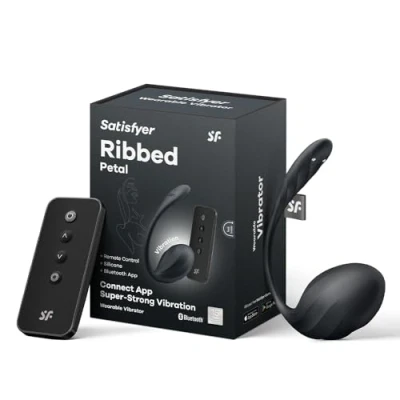 Imagen de Satisfyer Ribbed Petal Connect App Platanomelónnegro