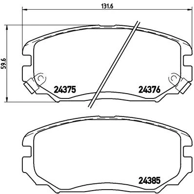 Imagen de BREMBO P 30 038 Juego de pastillas freno con avisador acústico desgaste sin accesorios HYUNDAI: Sonata V, KIA: Opirus