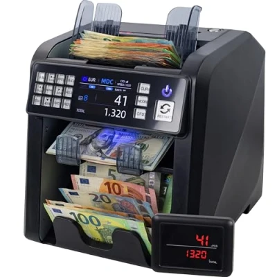 Imagen de Jubula MV 600 Contador de billetes Clasificador para mixtos con 12 veces reconocimiento falsos Preciso EUR USD GBP SEK CHF etc. dinero