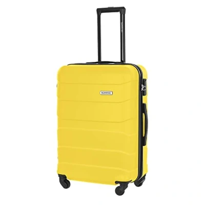 Imagen de BARRENS Medium Suitcase Check in Luggage 66x46x26 cm 60 L High Impact ABS Material Cipher Lock Travel Case 4x360 Wheels Hard Shell Airline Compatible Amarillo