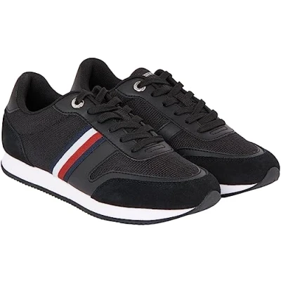 Imagen de Tommy Hilfiger Mujer Runner Sneaker Essential Stripes Zapatillas de deporte, Negro (Black), 37 EU