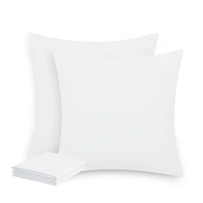 Imagen de Aisbo Funda de Almohada 80x80 Fundas Almohadas 80 x 80, Juego 2 Cojín Microfibra, con Cremallera, Suave y Transpirable, Blanco
