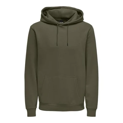Imagen de ONLY &amp; SONS ONSCERES Hoodie Sweat Noos Sudadera con Capucha, Major Brown, M para Hombre