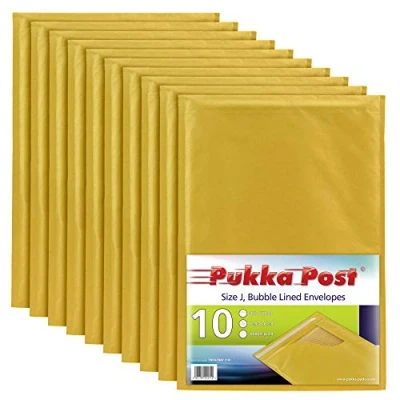 Imagen de Pukka Pad, Post Sobres acolchados autoadhesivos (320 x 445 mm, tamaño J, 10 unidades), color dorado