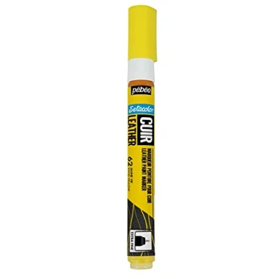 Imagen de PEBEO Setacolor cuero Marcador acrílico para y polipiel Personalización de bolsos, zapatillas Resistente a los arañazos, las arrugas el roce Acabado mate/satinado Amarillo Intenso