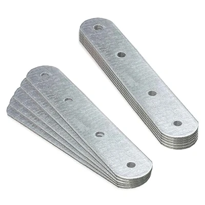 Imagen de OMIDEAS 10 x Placa Union Soportes Planos (120 25 2) Placas de Fijación Metal Plano Pletina Acero Esquina Recto Galvanizada
