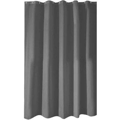 Imagen de iDesign Poly SC/Liner Cortina de baño tela, impermeable con dobladillo reforzado, ducha lavable a máquina, 183,0 cm x cm, Poliéster gris oscuro