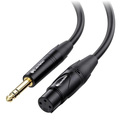 Imagen de cable Matters de 1,8m macho a hembra 6,35 mm XLR Jack (cable Jack, XLR, 1/4 XLR) 1,8 m
