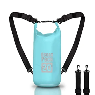 Imagen de Bolsa Estanca 5L 10L 20L, Dry Bag Mare litros, Bolso Seco Mochila impermeable, bandolera ajustable, Seca para Kayak Paseo Barco Canoa Pesca Rafting Camping Playa Natación Snowboard