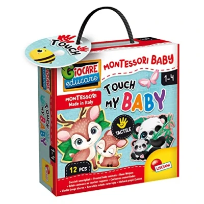 Imagen de Lisciani Montessori Baby : Touch My Para Niños de 1 a 4 años Juego Educativo Desarrollo Sensorial Aprendizaje Táctil Lúdico e Intuitivo Fabricado en Italia