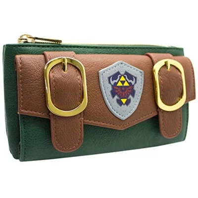 Imagen de Hylian Shield Legend of Zelda Hebilla de Traje Link Billetera/Cartera sobre Bolsillo para Monedas &amp; Tarjetero, Verde