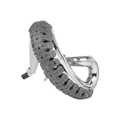 Imagen de Polisport 8469200005 Armadillo Pipe Protector de Escape Universal para Motos 2 Tiempos Fabricado en Acero Inoxidable y elastómero Ligero Resistente a Las Altas temperaturas Color Nardo Gris