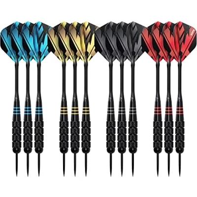 Imagen de Dardos KOTO Brass Multiset, 12 Darts, 23 g, Sólida Empuñadura Anular, Tacto Texturizado, Uso Profesional, Incluye Plumas KOTO, Cañas y una Funda para KOTO.
