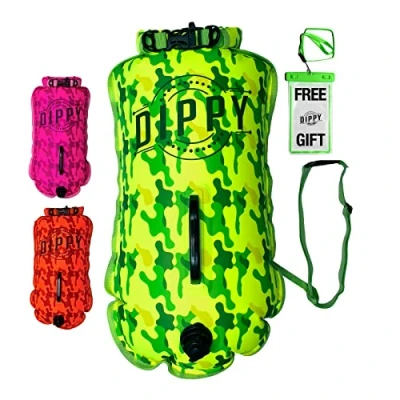 Imagen de DIPPY Flotadores de Remolque para Natación en Aguas Abiertas Boya 28L Impermeable Flotador Bolsa Seca Salvaje